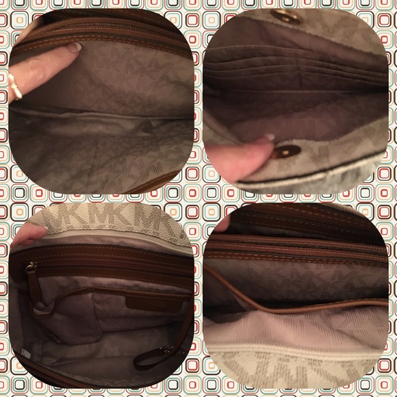 Michael Kors Vanilla & Brown purse. - Picture 2 of 4